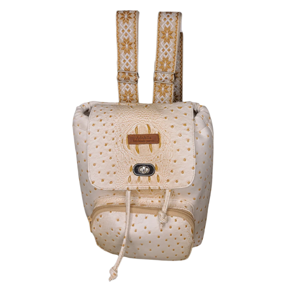Cream Drawstring Backpack